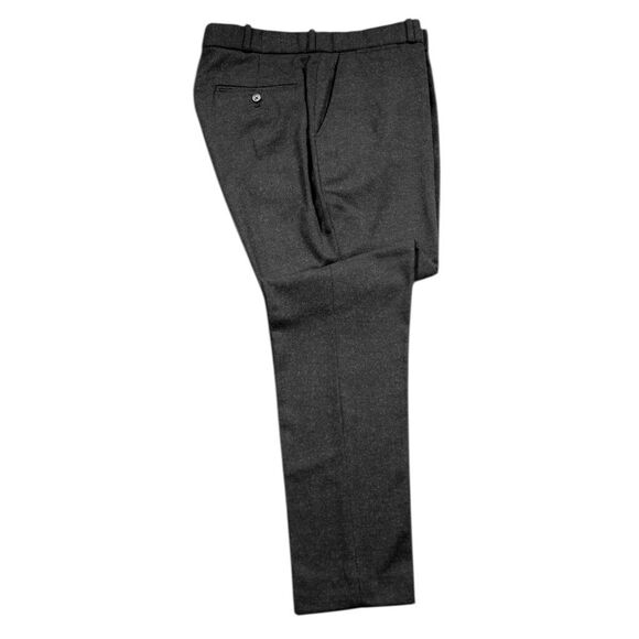 Polo Ralph Lauren Mens Dress Pants 35x30 Gray Flannel Wool Stretch Flat Front - Picture 2 of 6